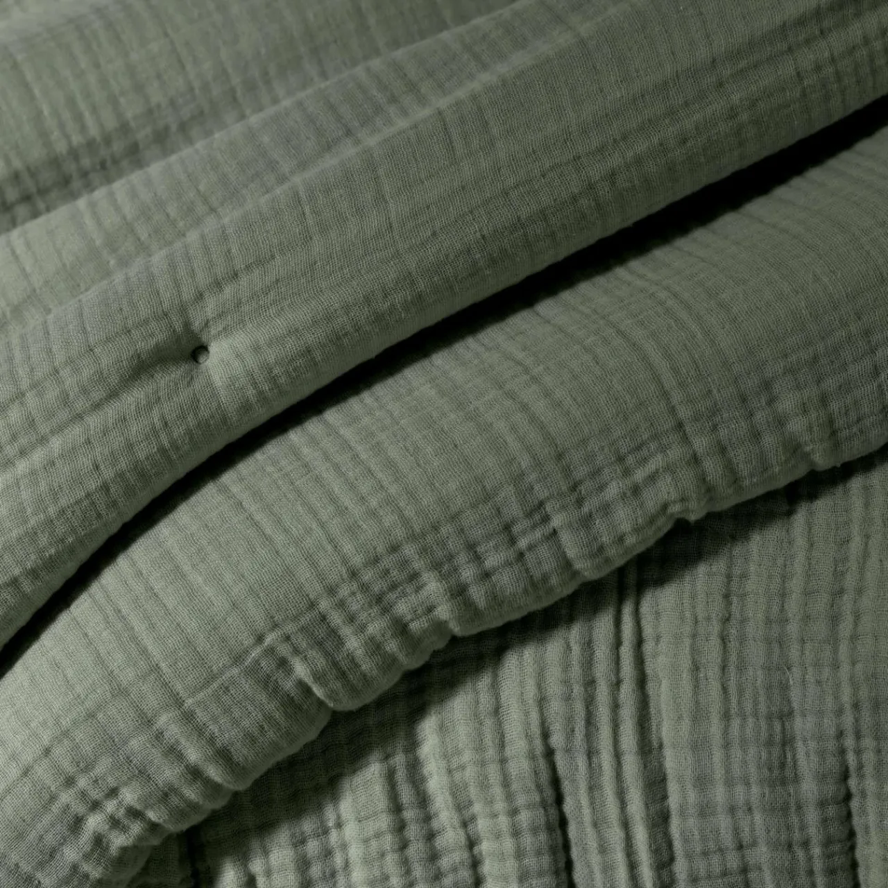 EMINZA Edredon quadruple gaze de coton (90 x 220 cm) Victoria x Gaïa Vert romarin Sale