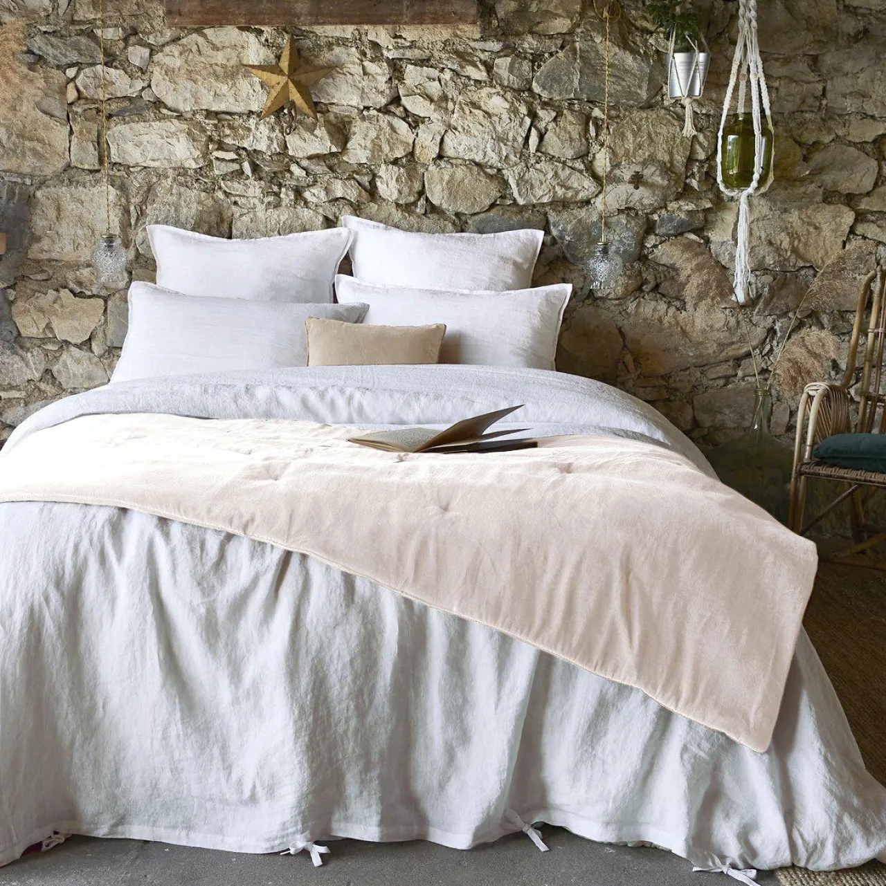 EMINZA Edredon velours de coton (90 x 200 cm) Victor pampa Beige Sale
