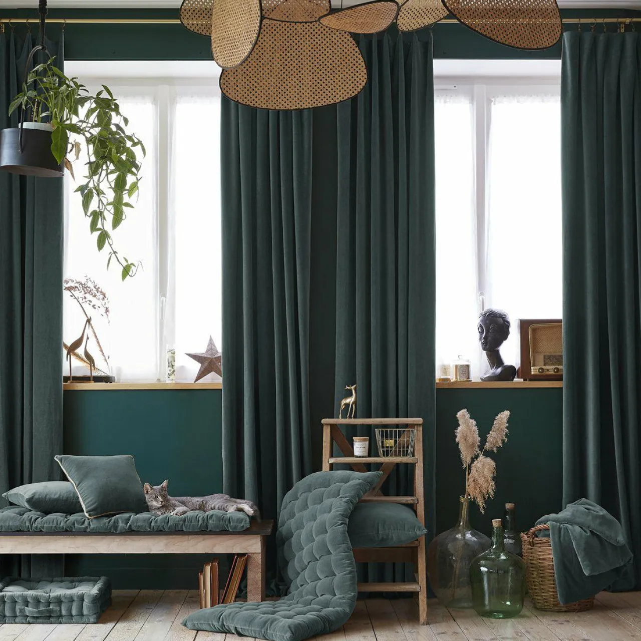 EMINZA Edredon velours de coton (90 x 200 cm) Victor Gris ardoise Clearance
