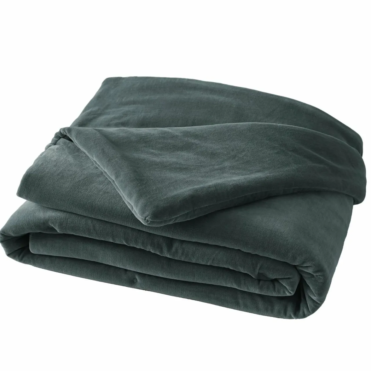 EMINZA Edredon velours de coton (90 x 200 cm) Victor Gris ardoise Clearance