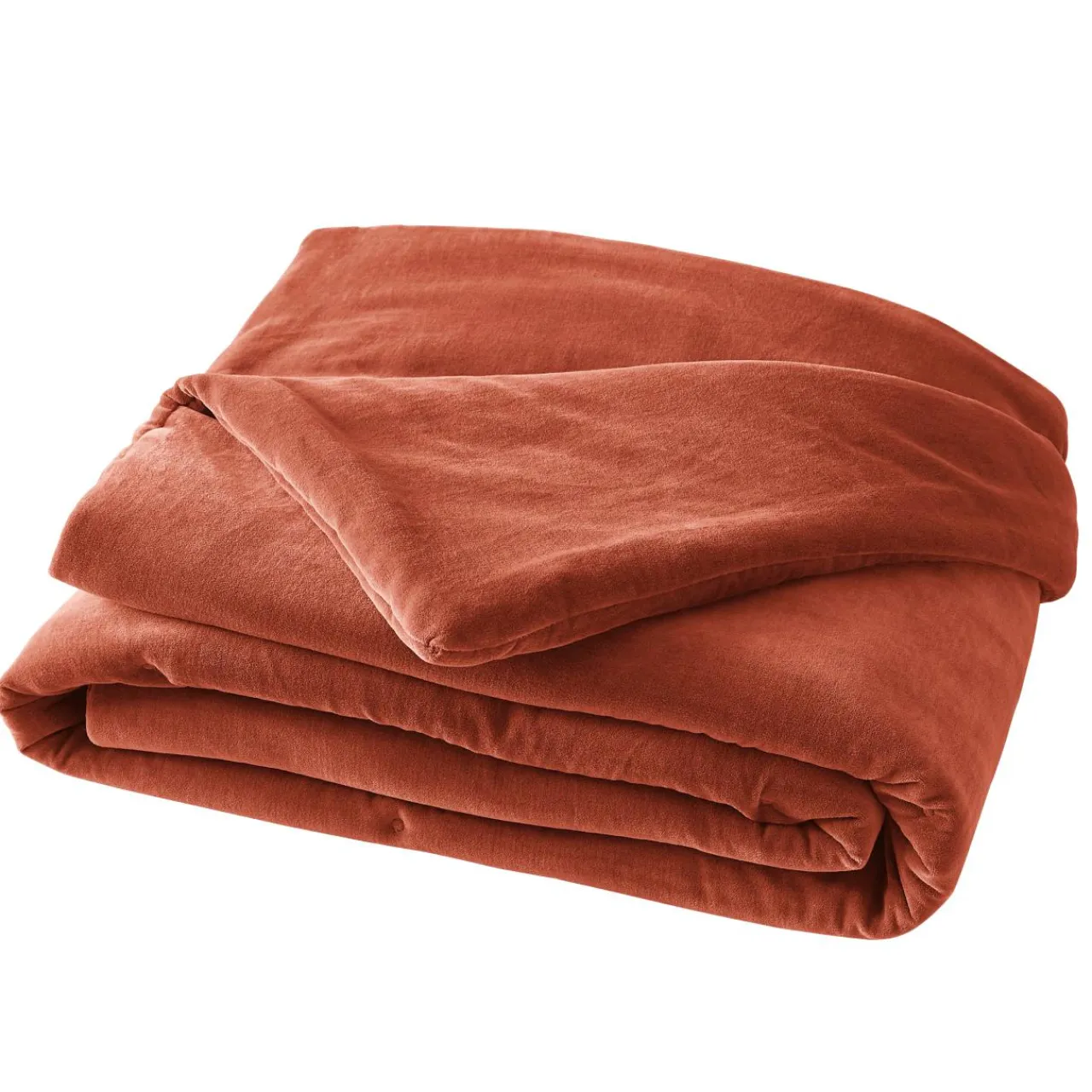 EMINZA Edredon velours de coton (90 x 200 cm) Victor Terracotta Clearance