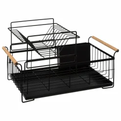 5 Five Simply Smart Egouttoir de cuisine en métal 2 niveaux (48 x 28 cm) Blackwood Noir Hot