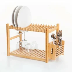 5 Five Simply Smart Egouttoir en bambou 2 niveaux (53 x 24 cm) Siao Naturel Bois