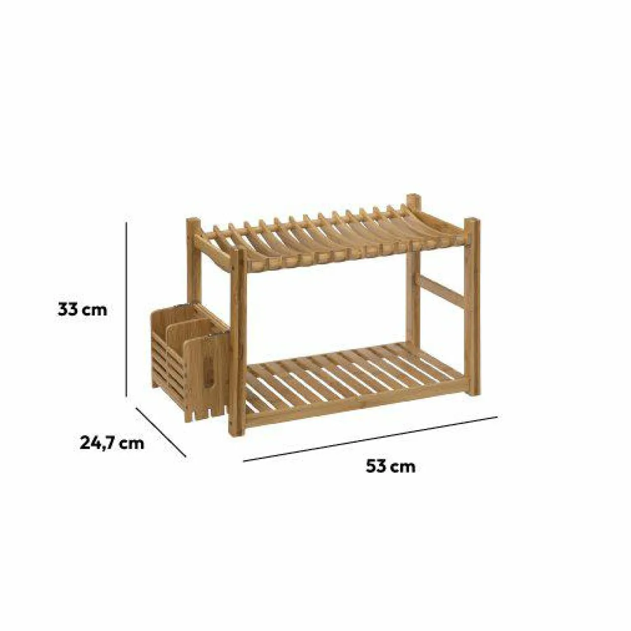 5 Five Simply Smart Egouttoir en bambou 2 niveaux (53 x 24 cm) Siao Naturel Bois