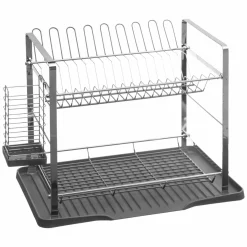 ATMOSPHERA Egouttoir en métal 2 niveaux (50 x 30 cm) Actual Gris Outlet