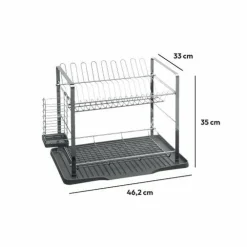 ATMOSPHERA Egouttoir en métal 2 niveaux (50 x 30 cm) Actual Gris Outlet