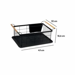ATMOSPHERA Egouttoir en métal (46 x 32 cm) Blackwood Noir Hot