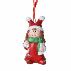 KAEMINGK Elfe de Noël à suspendre (H8 cm) Julia en et vert Rouge