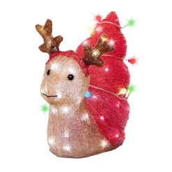 EMINZA Escargot de Noël lumineux 70 LED (34 cm) Bruno et blanc froid Rouge Discount