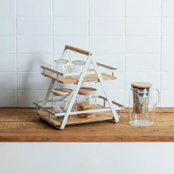 5 Five Simply Smart Etagère cuisine transportable en bois 2 niveaux avec anse (H29 cm) Ordera he Blanc New
