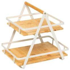 5 Five Simply Smart Etagère cuisine transportable en bois 2 niveaux avec anse (H29 cm) Ordera he Blanc New
