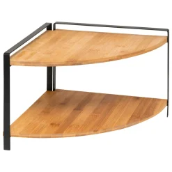 5 Five Simply Smart Etagère d'angle bois 2 niveaux (H20,5 cm) Ordera Noir New