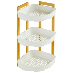 5 Five Simply Smart Etagère d'angle salle de bain 3 niveaux (H45 cm) Natureo Blanc Online