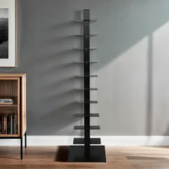 EMINZA Etagère de rangement 10 niveaux (H150 cm) Bibliothèque Book Noir Best