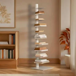EMINZA Etagère de rangement 10 niveaux (H150 cm) Bibliothèque Book Blanc New