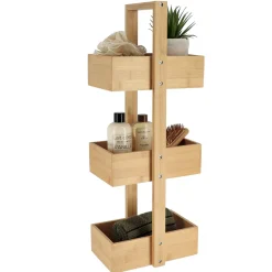 TENDANCE Etagère de salle de bain 3 niveaux (H66 cm) Bambou Naturel Clearance