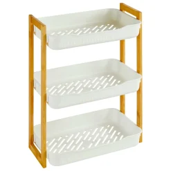 5 Five Simply Smart Etagère de salle de bain 3 niveaux (H45 cm) Natureo Blanc Outlet