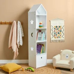 EMINZA Etagère enfant bois 4 niveaux (H154 cm) Stars Blanc Best