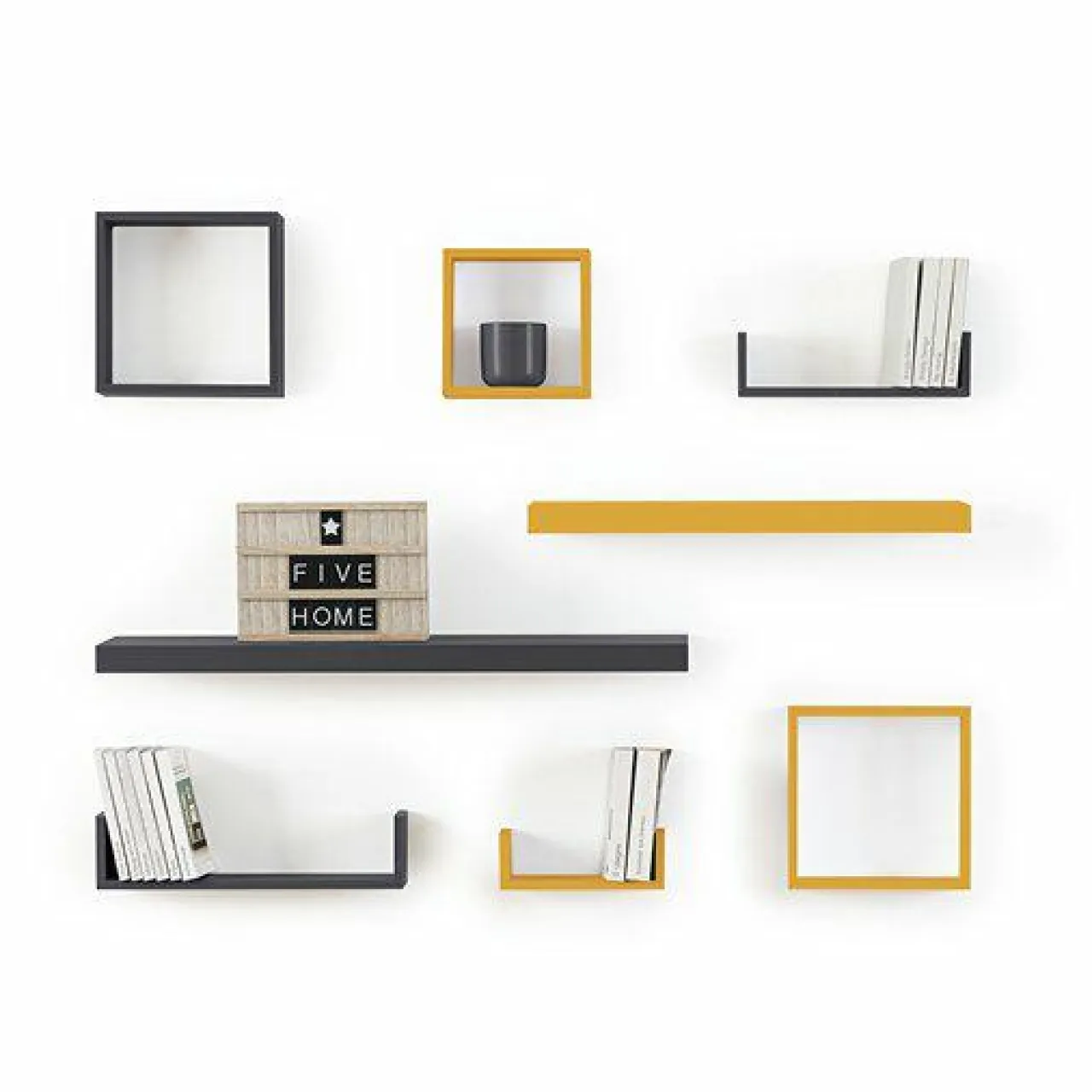ATMOSPHERA Etagère murale en bois (23,5 cm) Fixy he Blanc New