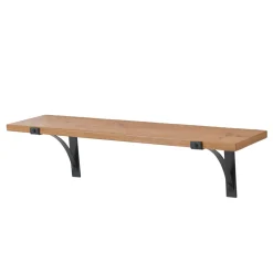 EMINZA Etagère murale en bois et métal (60 cm) Factory et naturel Noir New