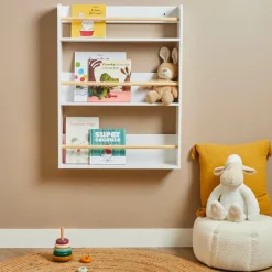 EMINZA Etagère murale enfant bois 3 niveaux (H80 cm) Zoa he Blanc Outlet