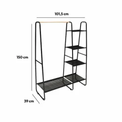 5 Five Simply Smart Etagères et portant à vêtements (H150 cm) Artemis Noir Hot