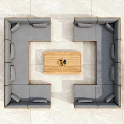 MOBELLIA Fauteuil d'angle de jardin bois d'acacia Bornéo Gris Anthracite Outlet