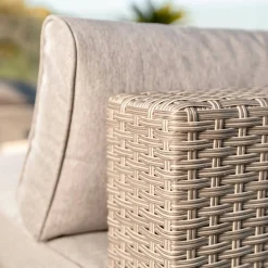 MOBELLIA Fauteuil d'angle de jardin en résine tressée Palma Gris et taupe Tressé Gris - Taupe Discount