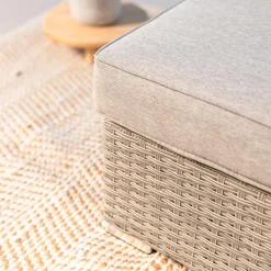MOBELLIA Fauteuil d'angle de jardin en résine tressée Palma Gris et taupe Tressé Gris - Taupe Discount