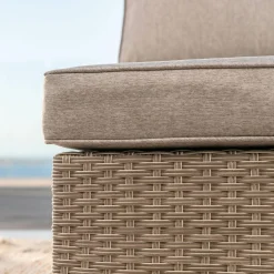 MOBELLIA Fauteuil d'angle de jardin en résine tressée Palma Gris et taupe Tressé Gris - Taupe Discount