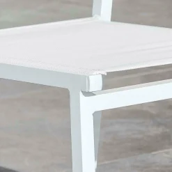MOBELLIA Fauteuil de jardin aluminium empilable Murano Blanc New