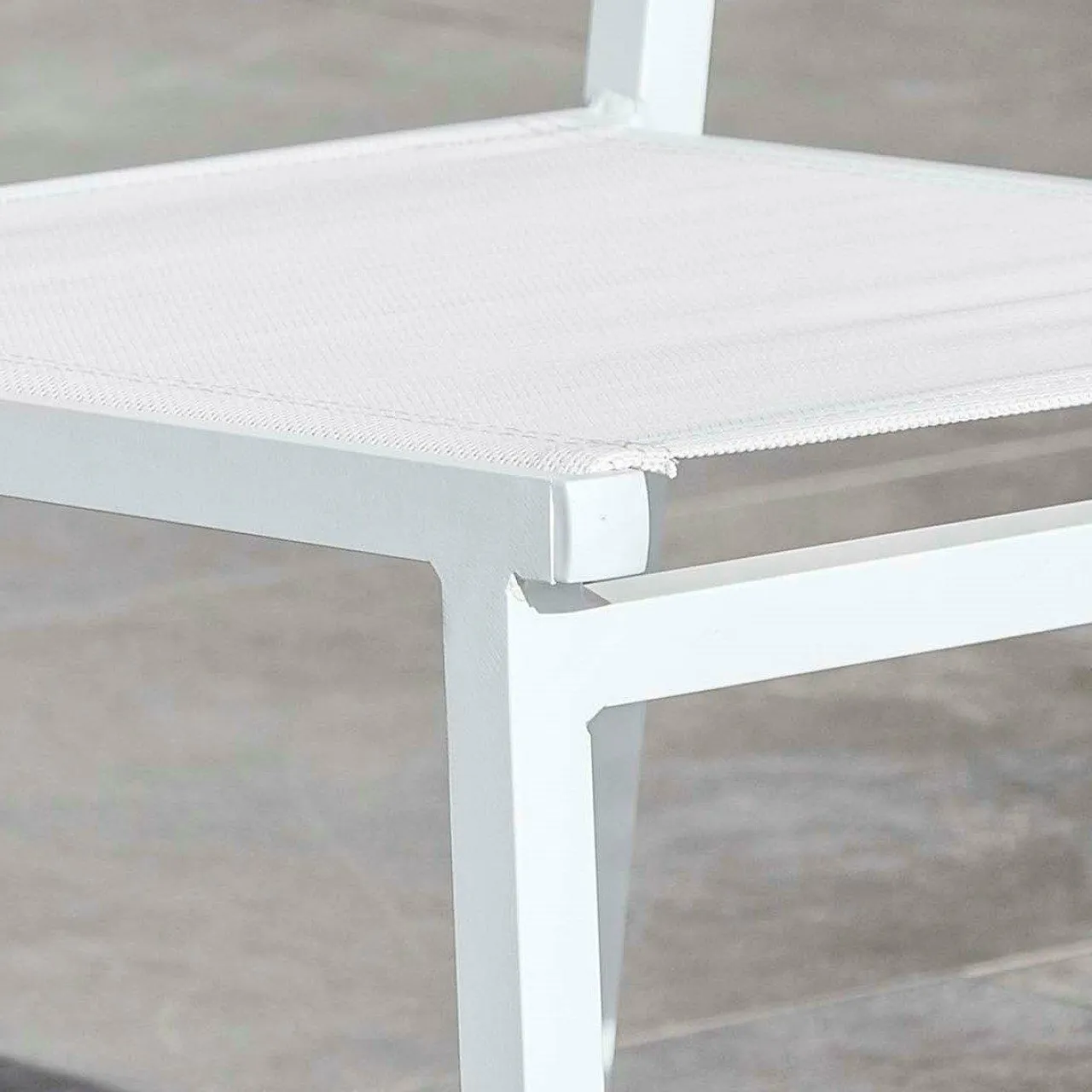 MOBELLIA Fauteuil de jardin aluminium empilable Murano Blanc New
