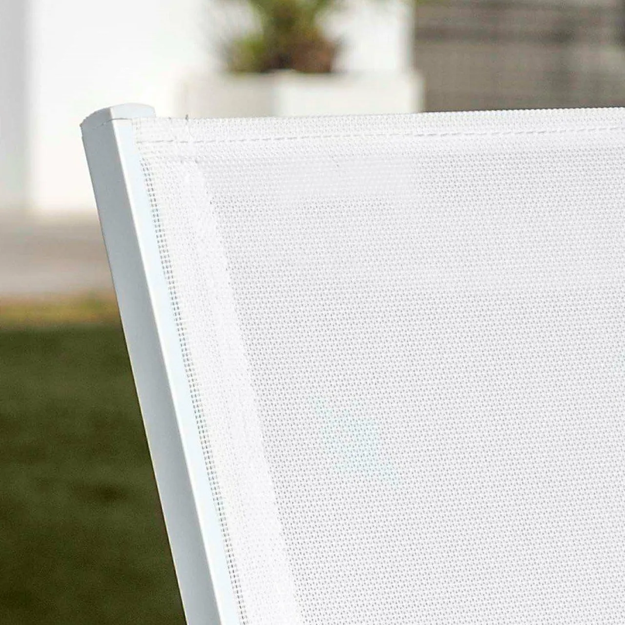 MOBELLIA Fauteuil de jardin aluminium empilable Murano Blanc New