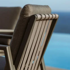 MOBELLIA Fauteuil de jardin aluminium Long Beach Gris Anthracite New