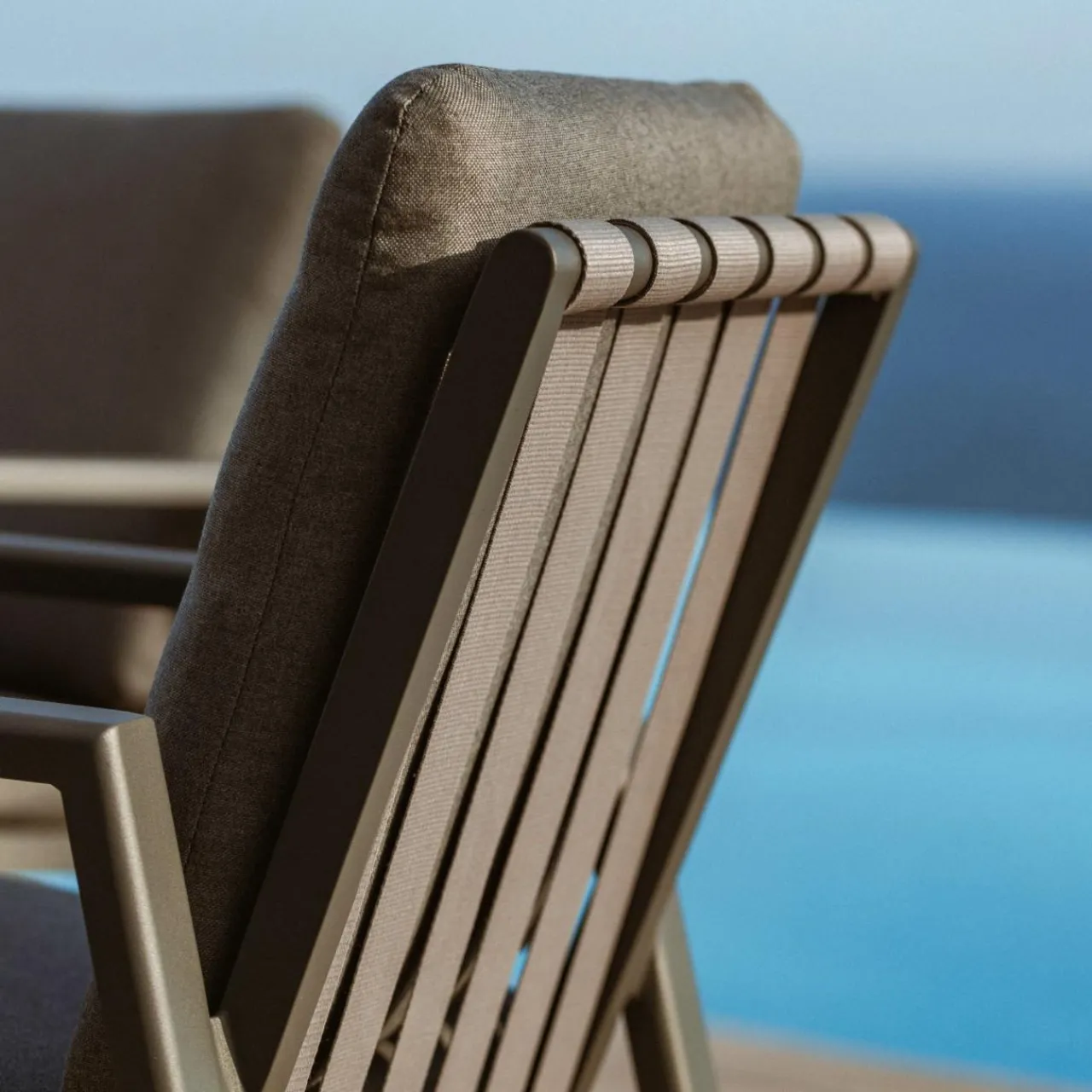 MOBELLIA Fauteuil de jardin aluminium Long Beach Gris Anthracite New