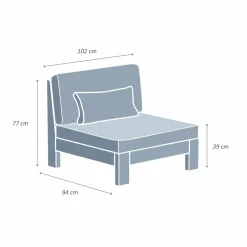 MOBELLIA Fauteuil de jardin bois d'acacia Bornéo Gris Anthracite Best
