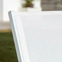 MOBELLIA Fauteuil de jardin dossier haut aluminium empilable Murano Blanc Discount