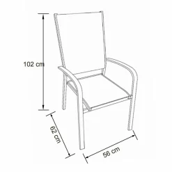 MOBELLIA Fauteuil de jardin dossier haut aluminium empilable Murano Blanc Discount