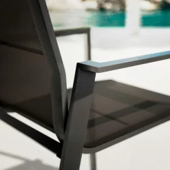 MOBELLIA Fauteuil de jardin empilable aluminium Portofino Gris Anthracite Online
