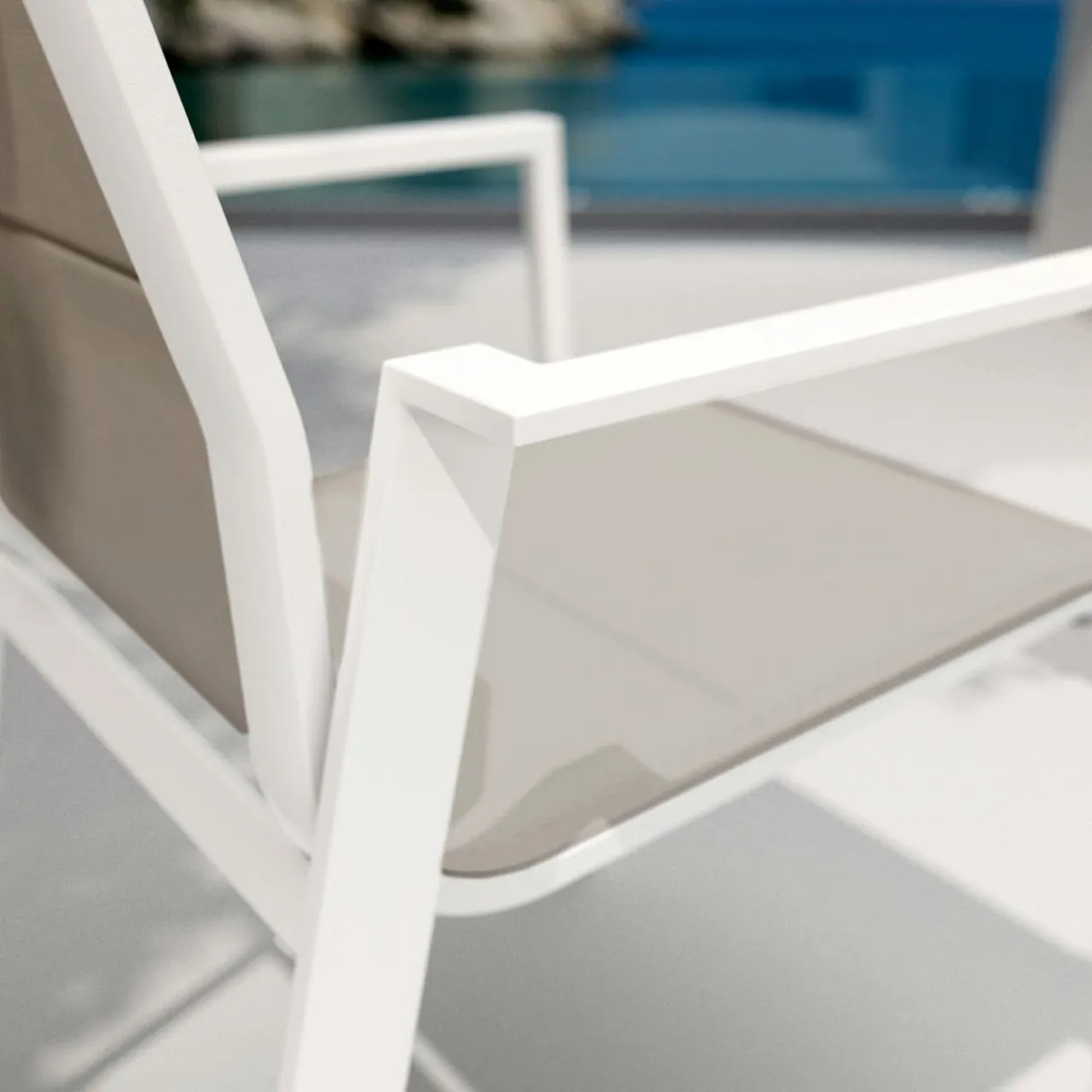 MOBELLIA Fauteuil de jardin empilable aluminium Portofino Taupe Online
