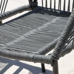 #N/A Fauteuil de jardin empilable Seville - Gris New