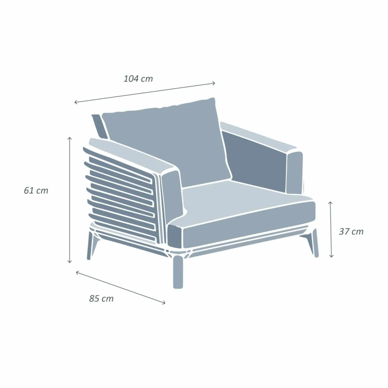 MOBELLIA Fauteuil de jardin en aluminium Monte Carlo Gris anthracite et taupe Anthracite - Taupe Sale