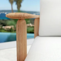 MOBELLIA Fauteuil de jardin en bois teck Java Ecru Clearance