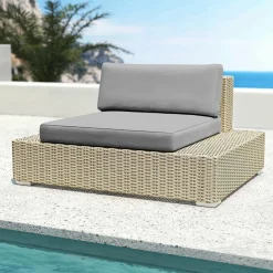 MOBELLIA Fauteuil de jardin en résine tressée Palma Gris et anthracite Tressé Gris - Anthracite Outlet