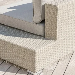 MOBELLIA Fauteuil de jardin en résine tressée Palma Gris et taupe Tressé Gris - Taupe New