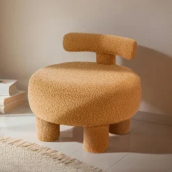 EMINZA Fauteuil enfant bouclette (H45 cm) Jade Jaune ocre Discount