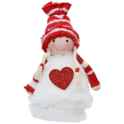 KAEMINGK Fée de Noël à suspendre (H12 cm) Molly Cœur pailleté Rouge Outlet