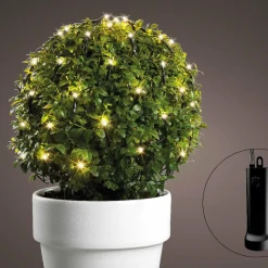 KAEMINGK Filet lumineux à piles D50 cm 84 LED Durawise Blanc chaud Discount