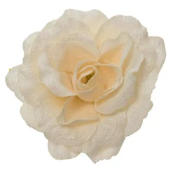 KAEMINGK Fleur décorative sur pince (D12 cm) Scintillant Crème Beige New