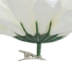 FEERIC LIGHTS Fleur décorative sur pince (D15 cm) Dahlia pailleté Blanc Best
